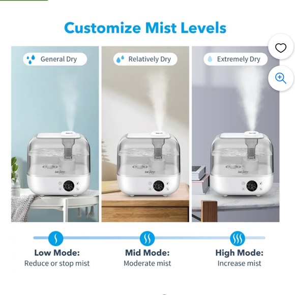 Sejoy Humidifier for Room - Picture 6 of 9